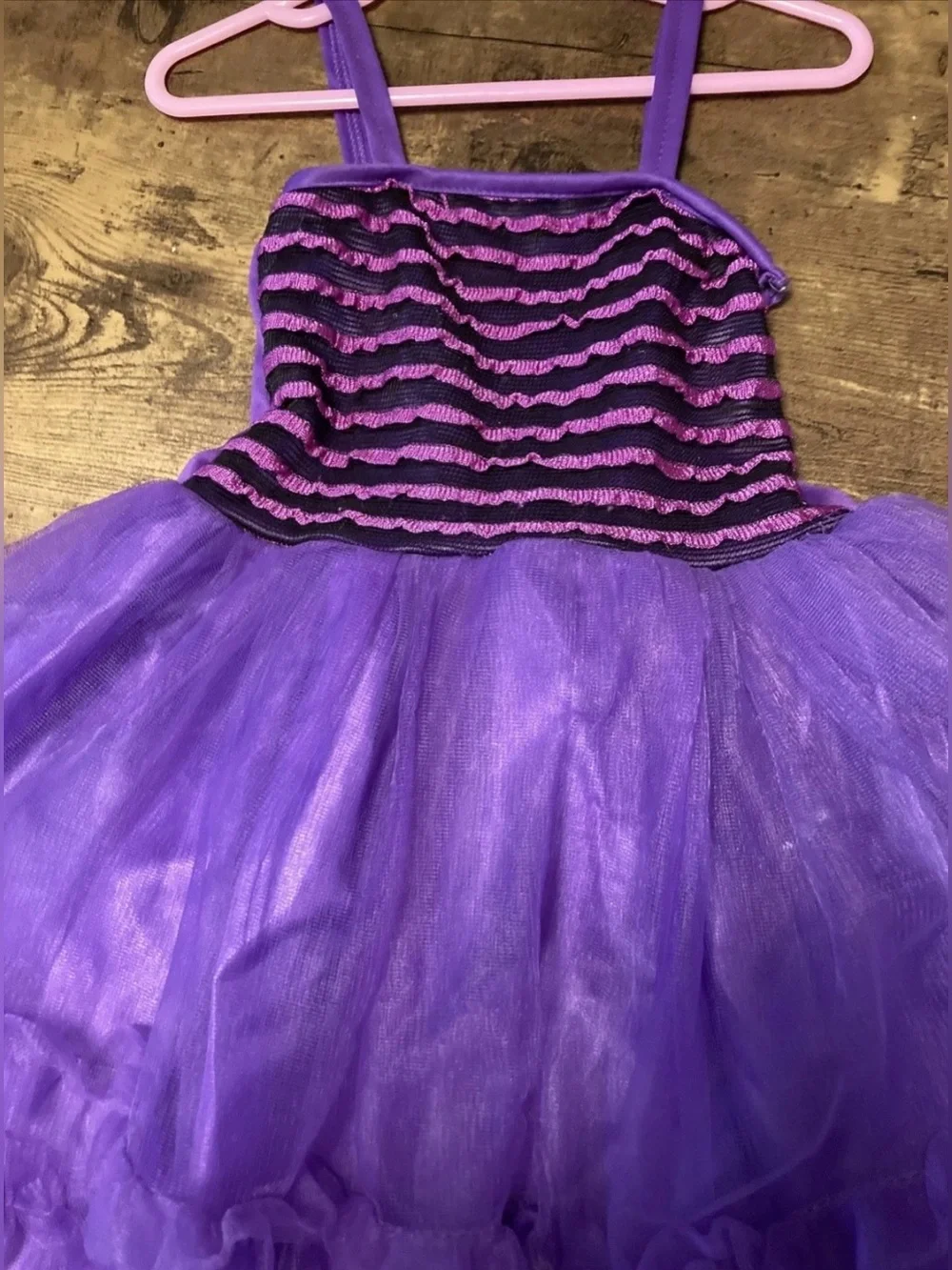 Princess Expressions Purple Tutu Dress Girls Medium Ruffle Tulle Dance Costume